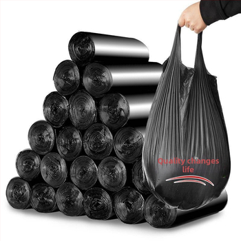 Σε απόθεμα δωρεάν αποστολή μαύρο παχύρρευστο γιλέκο οικιακής χρήσης με κυλιόμενο σημείο διακοπής για φορητές σακούλες σκουπιδιών από εργοστάσιο χονδρικής