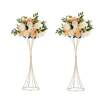 Μεταλλική Γεωμετρική Κοίλη Ανθοδέσμη, Χρυσή Ανθοδέσμη Μέσης, Κεντρικό Τραπέζι Γάμου, Αξεσουάρ Γάμου, Διακόσμηση Διαδρόμου