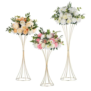 Μεταλλική Γεωμετρική Κοίλη Ανθοδέσμη, Χρυσή Ανθοδέσμη Μέσης, Κεντρικό Τραπέζι Γάμου, Αξεσουάρ Γάμου, Διακόσμηση Διαδρόμου