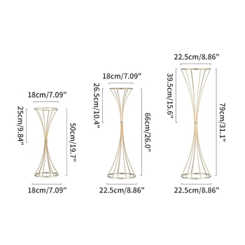 Μεταλλική Γεωμετρική Κοίλη Ανθοδέσμη, Χρυσή Ανθοδέσμη Μέσης, Κεντρικό Τραπέζι Γάμου, Αξεσουάρ Γάμου, Διακόσμηση Διαδρόμου