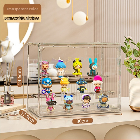 Vakdobozos tároló állvány Bubble Mate babakiállító doboz Átlátszó porálló hintaszekrény Lego kézi tárolódoboz