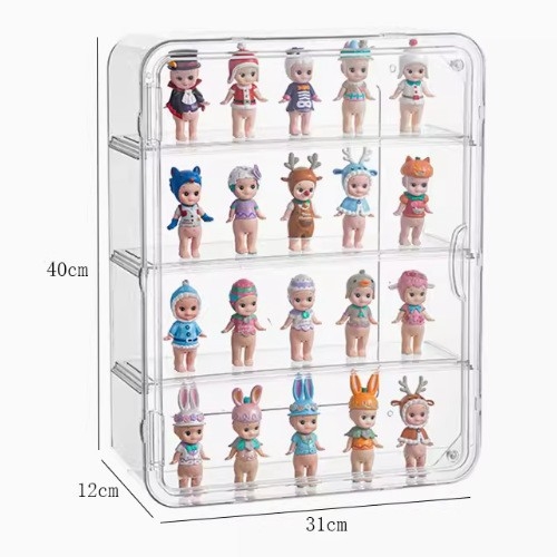 Vakdobozos tároló állvány Bubble Mate babakiállító doboz Átlátszó porálló hintaszekrény Lego kézi tárolódoboz