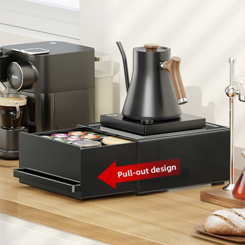 Köögikohvimasina hoiuriiul Multifunktsionaalne veekeetja hoiuriiul Väljatõmmatav teekotike Kapslikohvi hoiukarp
