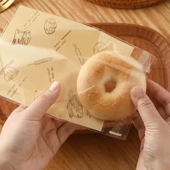 Pungă de ambalare a pâinii, pungă autoadezivă pentru biscuiți, pungă de copt pentru pâine prăjită, coajă de fructe, pungă europeană pentru gogoși, pungă mică autoadezivă pentru deserturi transparente