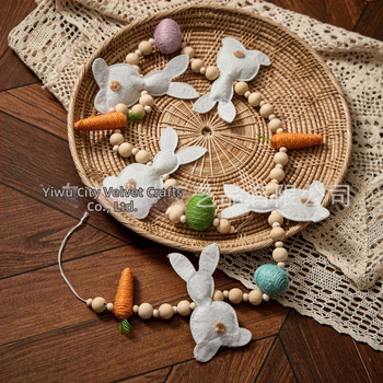 Πασχαλινή γιρλάντα με χάντρες, μήκους 2 ποδιών, ιδέα για δώρο, γιρλάντες με χάντρες σε σχήμα λαγουδάκι του Πάσχα