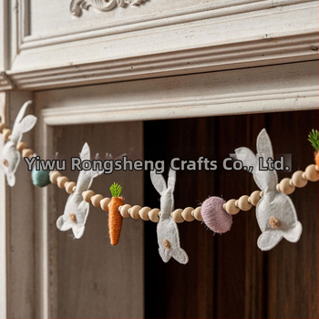 Πασχαλινή γιρλάντα με χάντρες, μήκους 2 ποδιών, ιδέα για δώρο, γιρλάντες με χάντρες σε σχήμα λαγουδάκι του Πάσχα