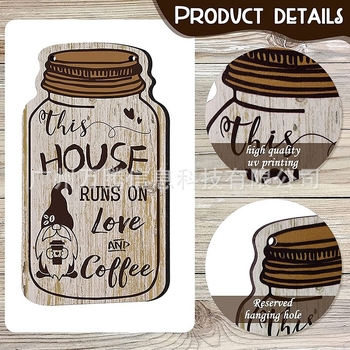 Tarpvalstybinis 2 vintažinio stiliaus klasikinis medinis kavos raidės logotipas namų virtuvės dekoravimui kaimiško stiliaus medinis sąrašas