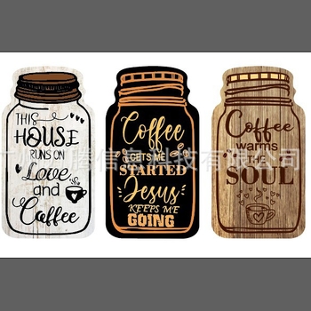 Tarpvalstybinis 2 vintažinio stiliaus klasikinis medinis kavos raidės logotipas namų virtuvės dekoravimui kaimiško stiliaus medinis sąrašas