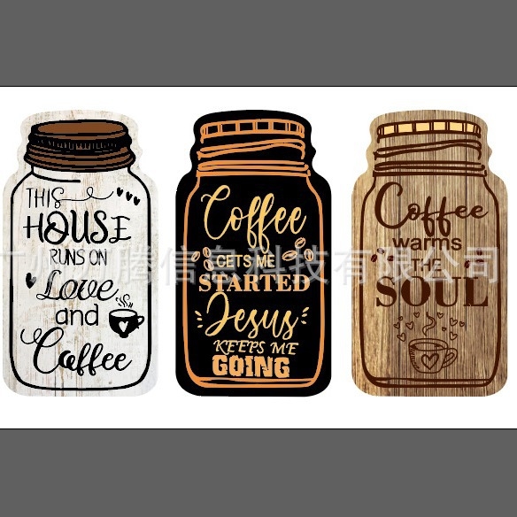 Tarpvalstybinis 2 vintažinio stiliaus klasikinis medinis kavos raidės logotipas namų virtuvės dekoravimui kaimiško stiliaus medinis sąrašas