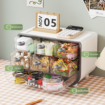 Επιτραπέζιο κουτί αποθήκευσης με 7 συρτάρια, πολυλειτουργικό κουτί φινιρίσματος επιφάνειας, διάφορα είδη κοσμημάτων, διαφανές κουτί, θήκη για στυλό φοιτητών
