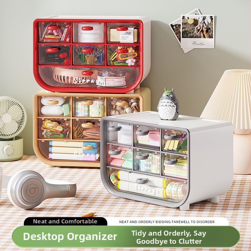 Stalinis 7 skyrių stalčių daiktadėžė daugiafunkcinė stalinio apdailos dėžutė įvairiems papuošalams permatoma dėžutė studentų raštinės reikmenims rašiklių laikiklis