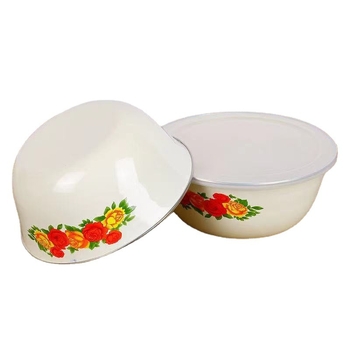 Μεγάλο μπολ ανάμειξης από σμάλτο λίρδας με καπάκι, δοχείο διατήρησης φρεσκάδας, μπολ στιγμιαίας σούπας, μπολ λαχανικών και φρουτοσαλάτας, κατασκευαστές