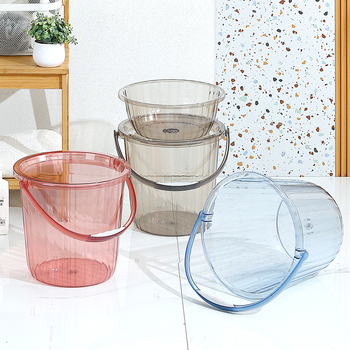 Studentų bendrabučio plastikinis kibiras, pagilintas, sutirštintas, didelis nešiojamas kibiras, buitinis PET skaidrus skalbinių kibiras, didmeninė prekyba, nėra