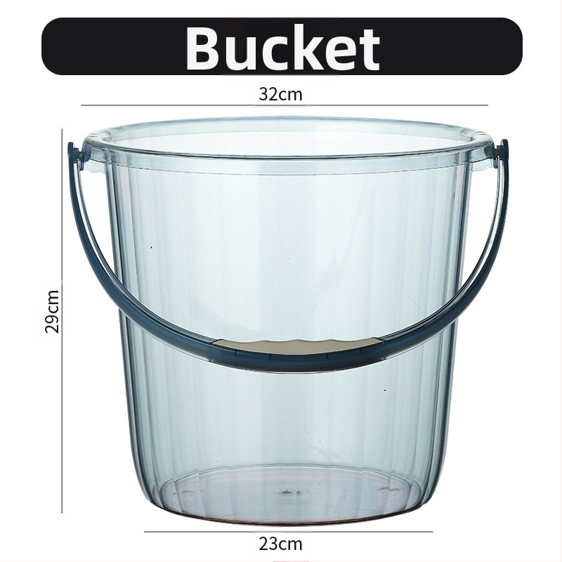 Studentų bendrabučio plastikinis kibiras, pagilintas, sutirštintas, didelis nešiojamas kibiras, buitinis PET skaidrus skalbinių kibiras, didmeninė prekyba, nėra