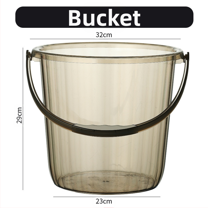 Studentų bendrabučio plastikinis kibiras, pagilintas, sutirštintas, didelis nešiojamas kibiras, buitinis PET skaidrus skalbinių kibiras, didmeninė prekyba, nėra