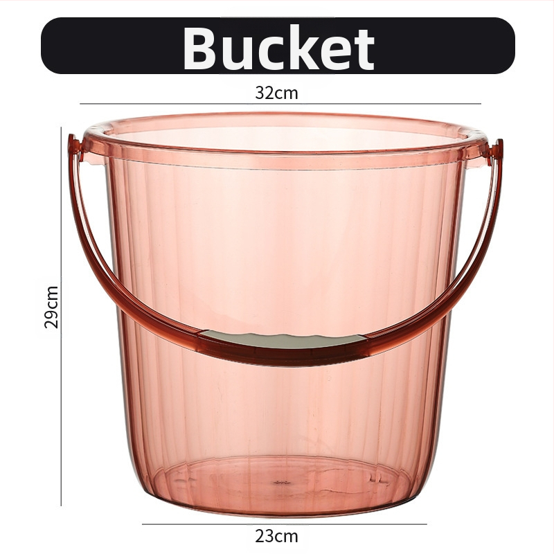 Studentų bendrabučio plastikinis kibiras, pagilintas, sutirštintas, didelis nešiojamas kibiras, buitinis PET skaidrus skalbinių kibiras, didmeninė prekyba, nėra