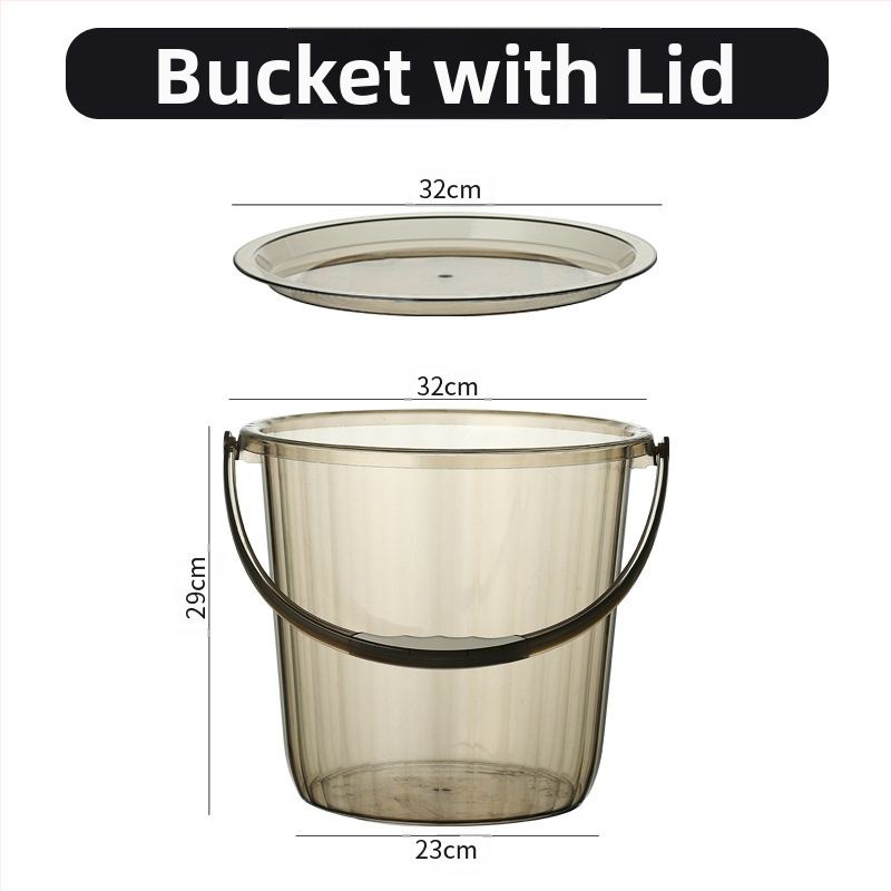 Studentų bendrabučio plastikinis kibiras, pagilintas, sutirštintas, didelis nešiojamas kibiras, buitinis PET skaidrus skalbinių kibiras, didmeninė prekyba, nėra