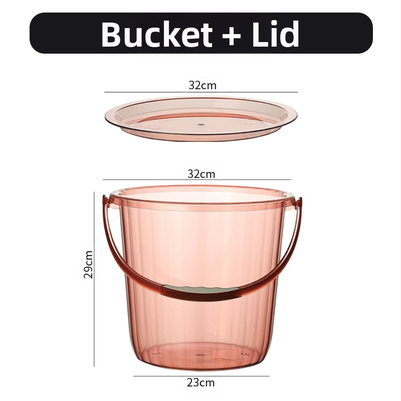 Studentų bendrabučio plastikinis kibiras, pagilintas, sutirštintas, didelis nešiojamas kibiras, buitinis PET skaidrus skalbinių kibiras, didmeninė prekyba, nėra