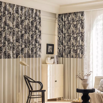 Modernus, lengvas, prabangus siuvinėjimas, miegamojo ir svetainės užuolaidų užtemimas, šenilinis vaškinis berry, aukštos klasės, elegantiškas, gatavas produktas.