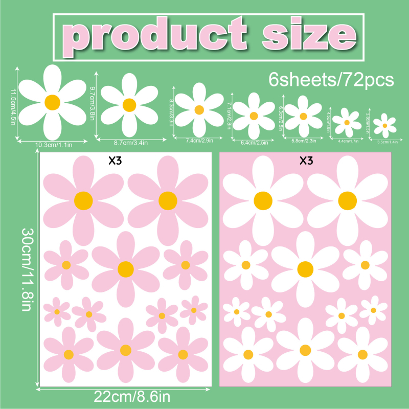 Piiriülesed valge karikakra lille aknakleebised kevadiseks koduks elutoa klaasist aknakleebisteks uksekaunistus veekindlad elektrostaatilised klaasist kleebised