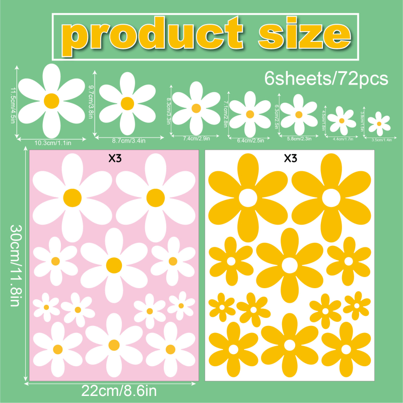 Piiriülesed valge karikakra lille aknakleebised kevadiseks koduks elutoa klaasist aknakleebisteks uksekaunistus veekindlad elektrostaatilised klaasist kleebised