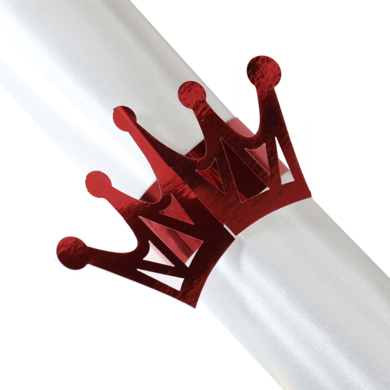 Tarpvalstybinė Europos ir Amerikos vestuvių šventė, atspindinti auksinę karūną, servetėlių sagtis, viešbučio popierinė servetėlių žiedinė sagtis, fabrikas, yra sandėlyje.