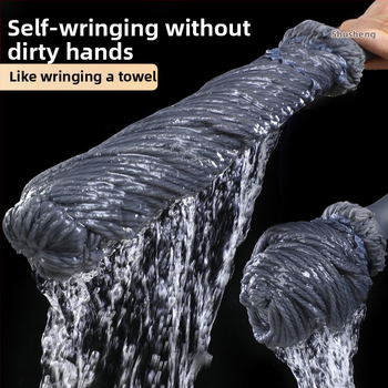 Σφουγγαρίστρα νερού με στρίψιμο στο χέρι, παλιομοδίτικη οικιακή τεμπέλα περιστρεφόμενη σφουγγαρίστρα δαπέδου, εξαιρετικά απορροφητική, χωρίς χέρια, καθαρή, στεγνή και υγρή, διπλής χρήσης