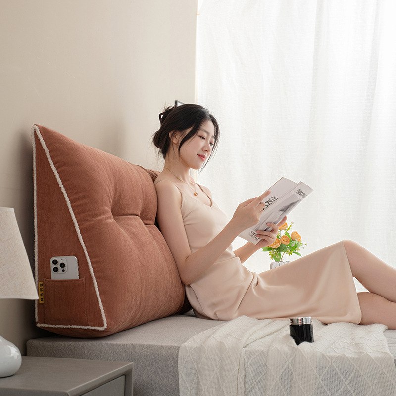 Trikampė lovos pagalvėlė su didele atlošu, tatami miegamojo lova, minkštas krepšys, nuimama ir plaunama lovos pagalvėlė, ilga pagalvė