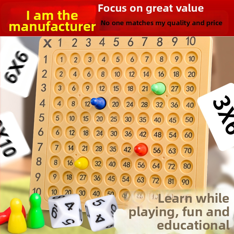 Таблица с формули за умножение девет на девет, математика за начално училище, детски пъзел, 99, умножение, настолна игра за ранно образование, учебни помагала, външна търговия, трансгранични играчки