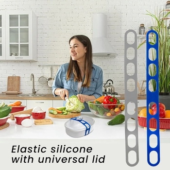 Fixare universală reutilizabilă din material siliconic transfrontalier cu suport pentru cutie cu capac pentru conserve