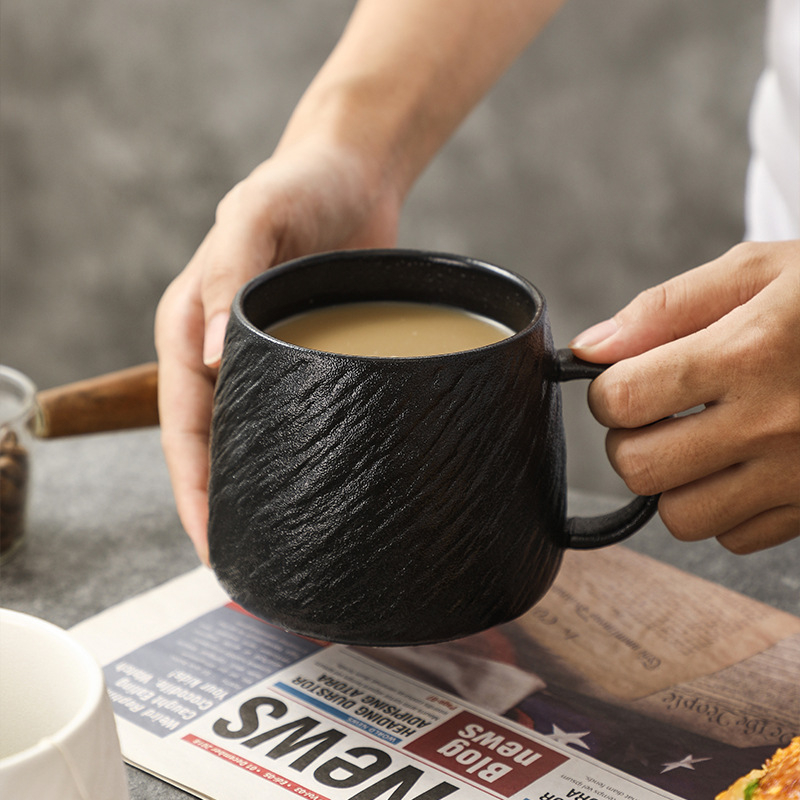 Проста керамична чаша за вода, чаша за закуска, кафе, мляко, чаша с голям капацитет, висококачествена чаша за момичета в общежитието