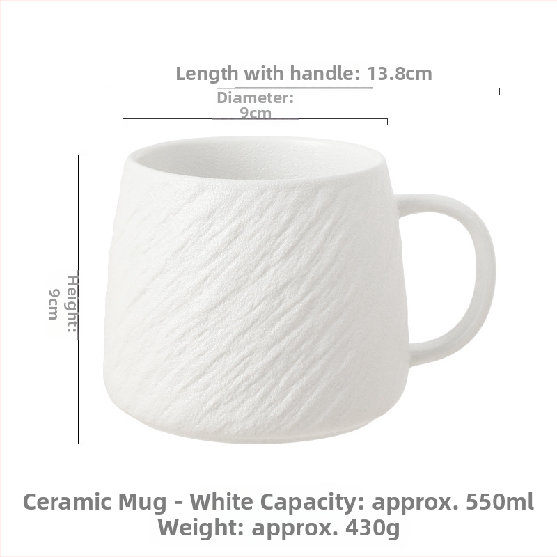 Проста керамична чаша за вода, чаша за закуска, кафе, мляко, чаша с голям капацитет, висококачествена чаша за момичета в общежитието