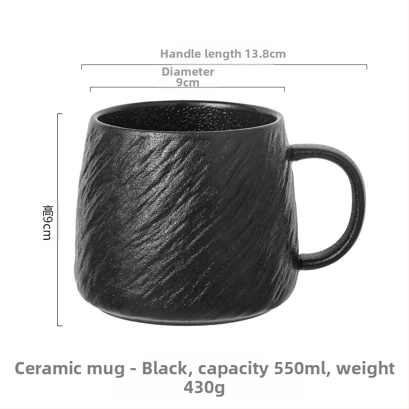 Проста керамична чаша за вода, чаша за закуска, кафе, мляко, чаша с голям капацитет, висококачествена чаша за момичета в общежитието