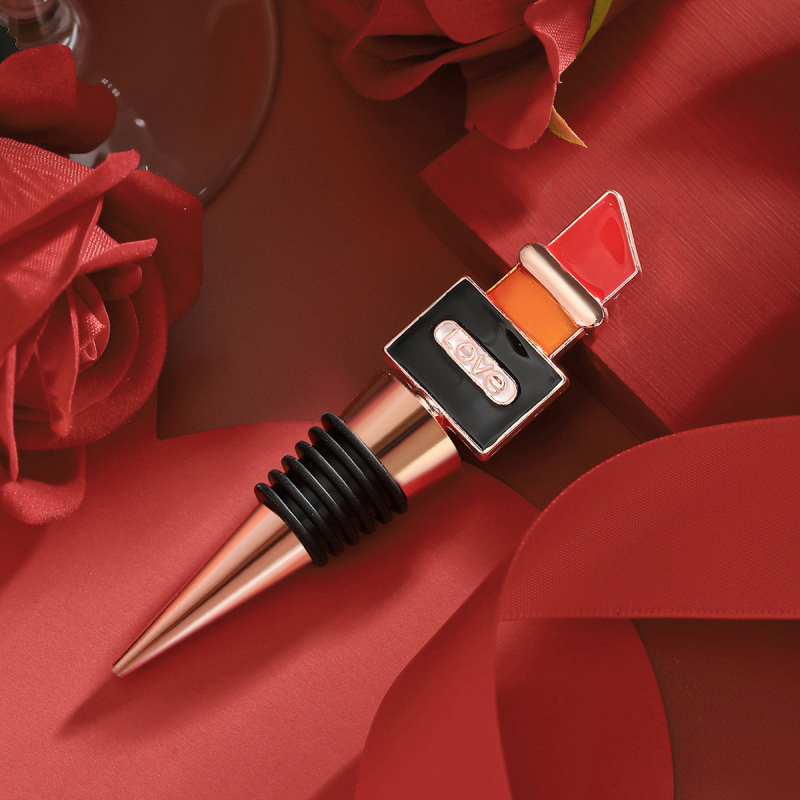 Tarpvalstybinis raudonojo vyno kamštis, kūrybingas lūpų dažų vyno butelio kamštis, vestuvių gimtadienio vakarėlis, maža dovana, vyno konservavimo sandarinimo kamštis