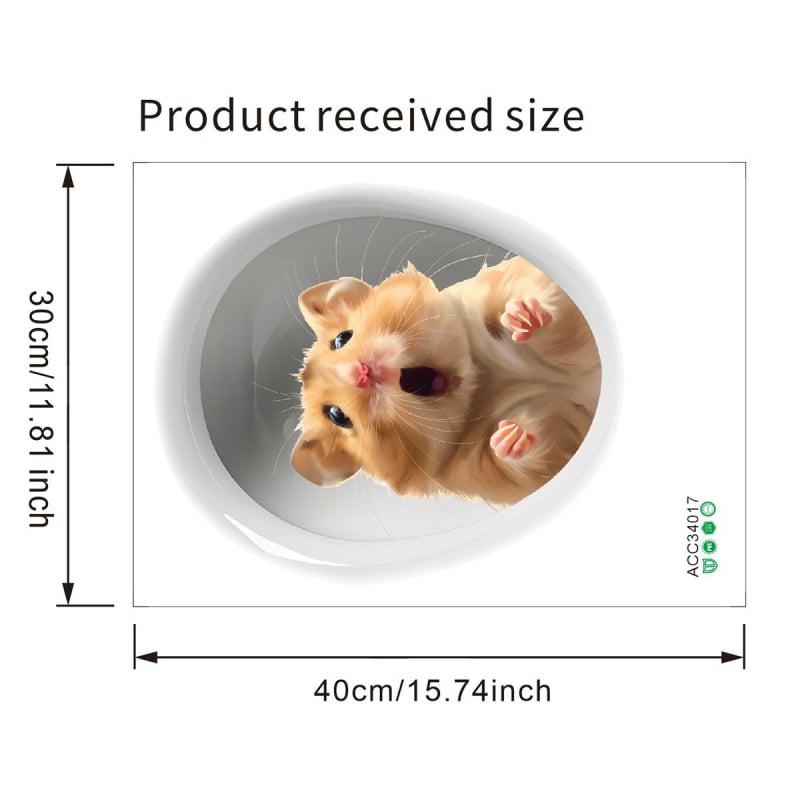 Нови ACC34017 сладки стикери за тоалетна с хамстер, баня, декорация за баня, стикери за дома, водоустойчиви, самозалепващи се