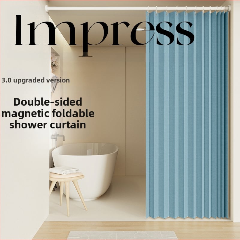 Salokāms dušas aizkars vannas istabai, ūdensizturīgs, pret pelējumu izturīgs, mitrs un sauss atdalīšanas starpsienu aizkars vannas istabas aizkara auduma aizkars, augstas klases dušas aizkars