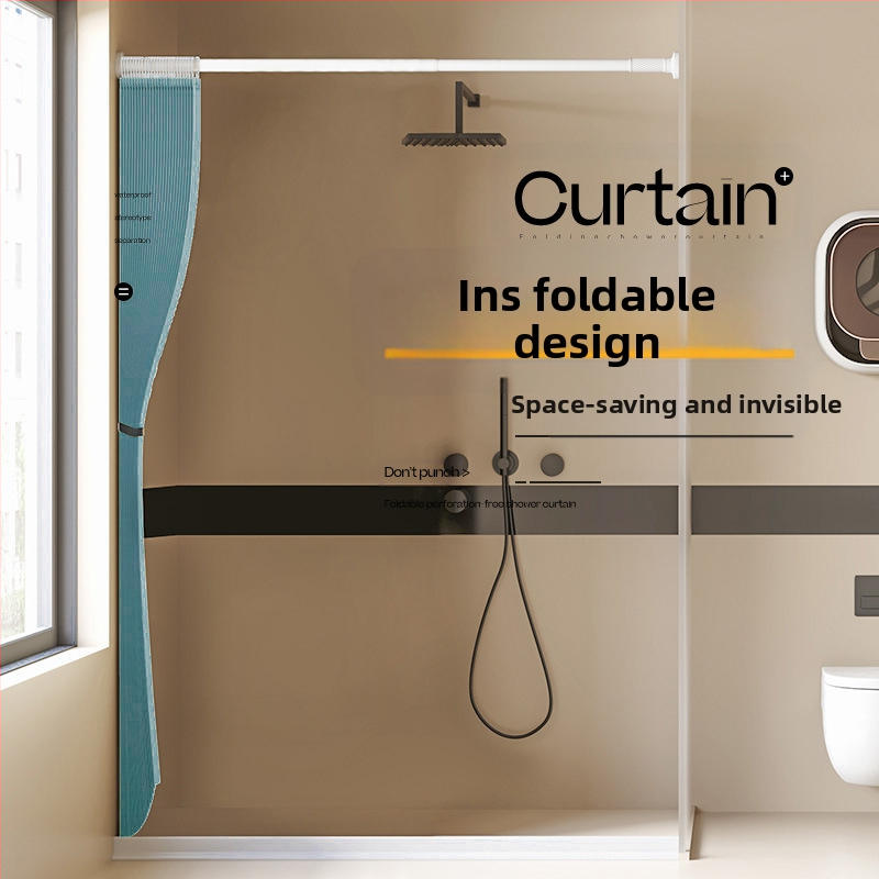 Skladací sprchový záves do kúpeľne, vodeodolný, odolný voči plesniam, mokrý a suchý, separačný záves, kúpeľňový záves, látkový záves, luxusný sprchový záves