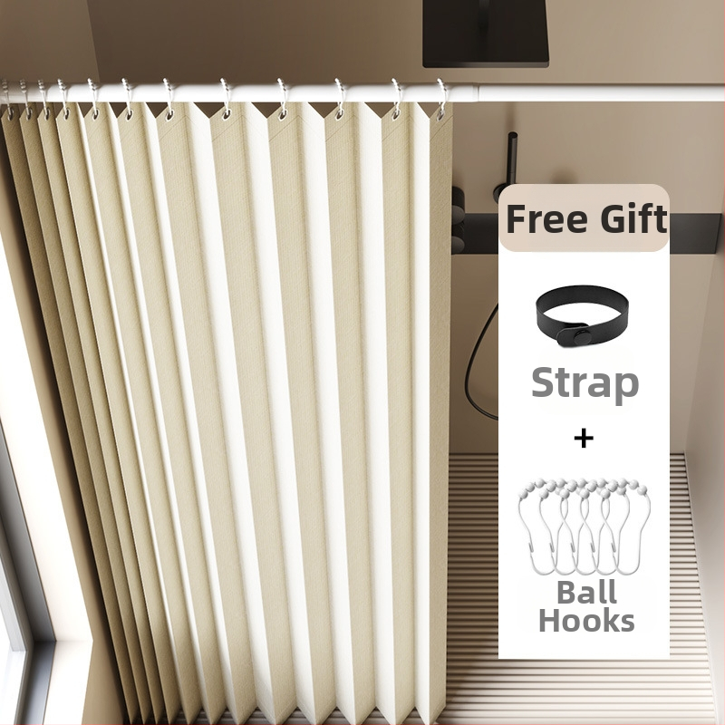 Összecsukható zuhanyfüggöny fürdőszobai vízálló, penészálló, nedves és száraz elválasztó függöny fürdőszobai függöny szövet függöny, csúcskategóriás zuhanyfüggöny