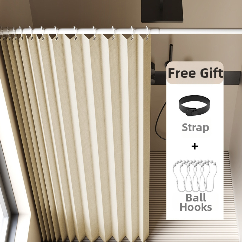 Összecsukható zuhanyfüggöny fürdőszobai vízálló, penészálló, nedves és száraz elválasztó függöny fürdőszobai függöny szövet függöny, csúcskategóriás zuhanyfüggöny