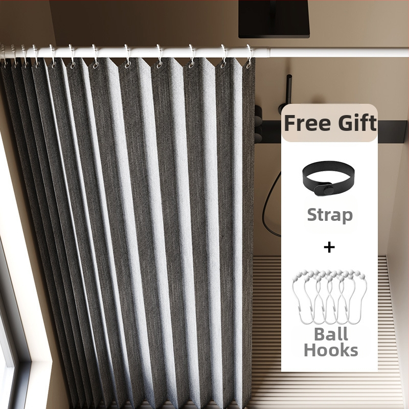 Összecsukható zuhanyfüggöny fürdőszobai vízálló, penészálló, nedves és száraz elválasztó függöny fürdőszobai függöny szövet függöny, csúcskategóriás zuhanyfüggöny