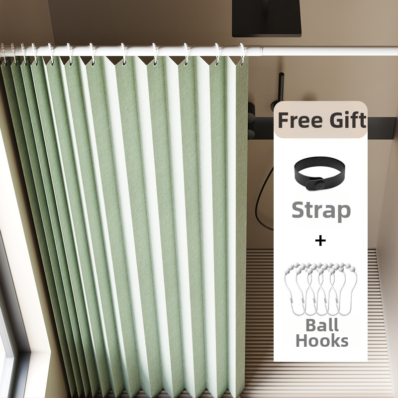 Összecsukható zuhanyfüggöny fürdőszobai vízálló, penészálló, nedves és száraz elválasztó függöny fürdőszobai függöny szövet függöny, csúcskategóriás zuhanyfüggöny