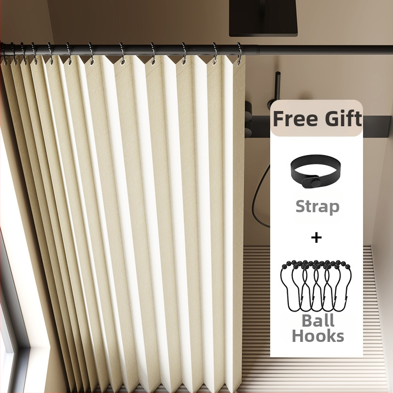 Összecsukható zuhanyfüggöny fürdőszobai vízálló, penészálló, nedves és száraz elválasztó függöny fürdőszobai függöny szövet függöny, csúcskategóriás zuhanyfüggöny