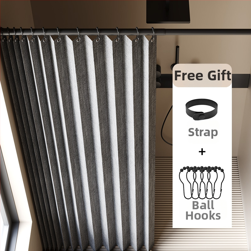 Összecsukható zuhanyfüggöny fürdőszobai vízálló, penészálló, nedves és száraz elválasztó függöny fürdőszobai függöny szövet függöny, csúcskategóriás zuhanyfüggöny