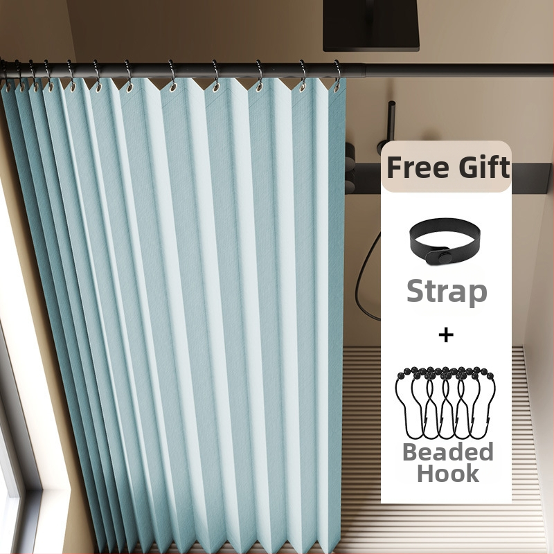 Összecsukható zuhanyfüggöny fürdőszobai vízálló, penészálló, nedves és száraz elválasztó függöny fürdőszobai függöny szövet függöny, csúcskategóriás zuhanyfüggöny
