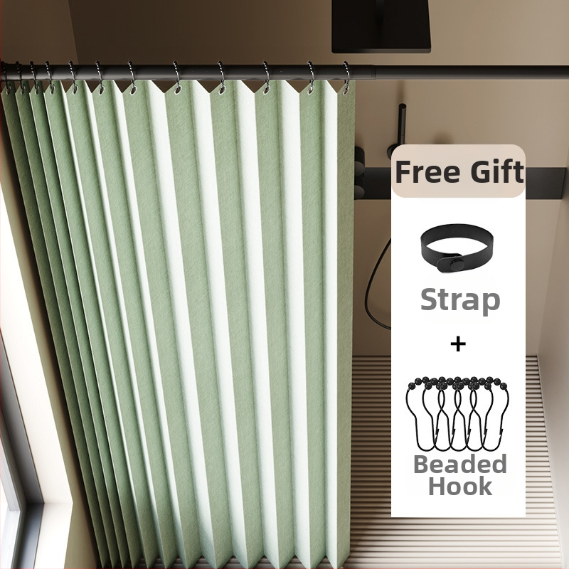 Összecsukható zuhanyfüggöny fürdőszobai vízálló, penészálló, nedves és száraz elválasztó függöny fürdőszobai függöny szövet függöny, csúcskategóriás zuhanyfüggöny