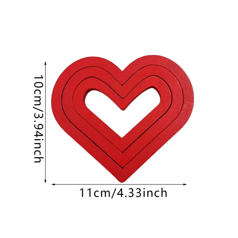 Ornamente decor de dragoste transfrontaliere de Ziua Îndrăgostiților, straturi roșii, în formă de inimă, decorațiuni de birou, modelare, ornamente de nuntă pentru cupluri