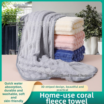 Uus kommibaari korallist sametist vannirätik, paksendatud iseseisev pakend, pehme imav, karvavaba täiskasvanute kodune suplemine