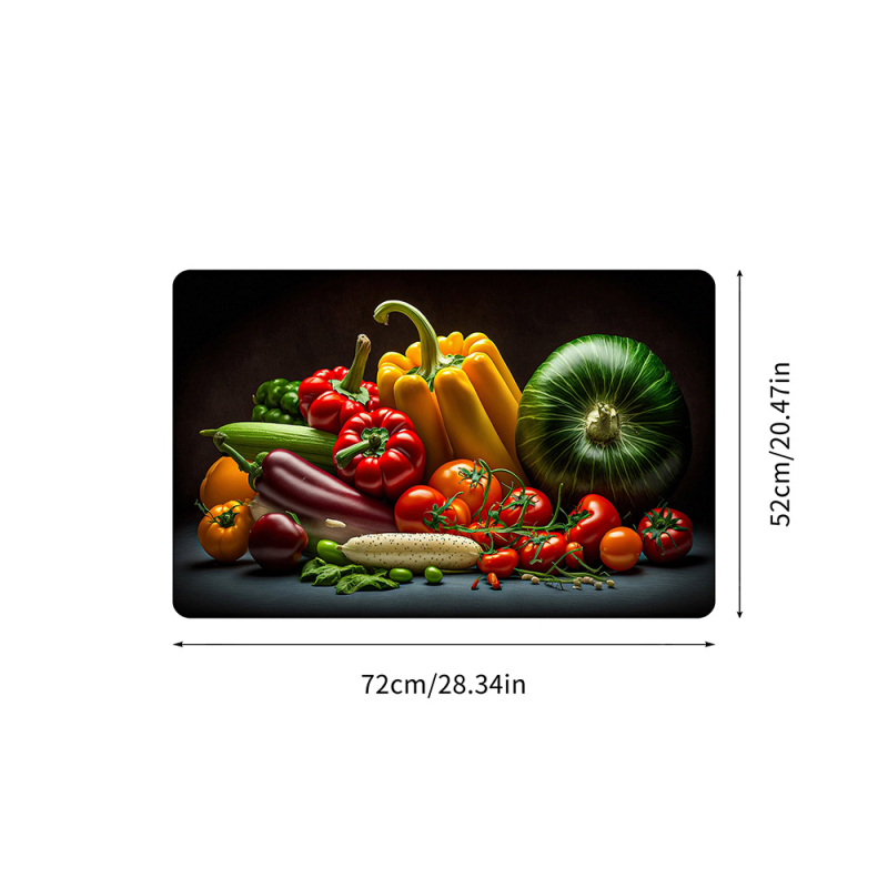 Naujas vaisių ir daržovių spausdinimo dulkių nepraleidžiantis kilimėlis, buitinės viryklės viršus, atsparus purvui, dekoratyvinis kilimėlis, sugeriantis, neslystantis kilimėlis, daugiafunkcis dangtelis