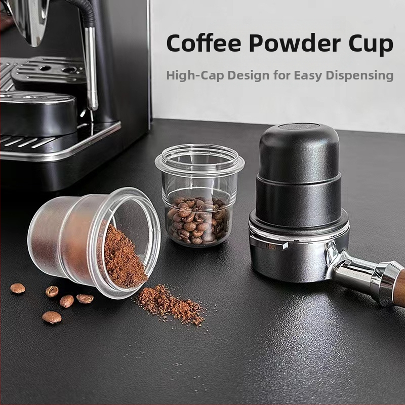 Itališko kavos aparato miltelių jungtis, vizualiai miltelių puodelis, plastikinis miltelių jungtis, apsaugantis nuo musių, 58 mm kavos pupelių svėrimo puodelis