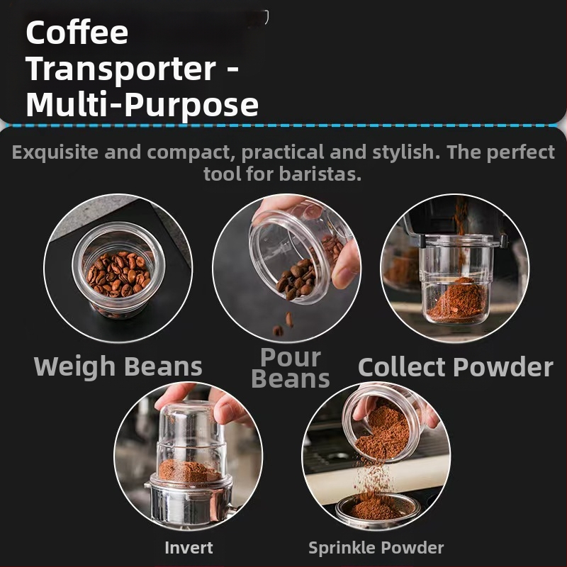 Италиански конектор за кафе машина за прах, визуална чаша за прах, пластмасов конектор за прах, анти-летящ прах 58 мм чаша за претегляне на кафе на зърна